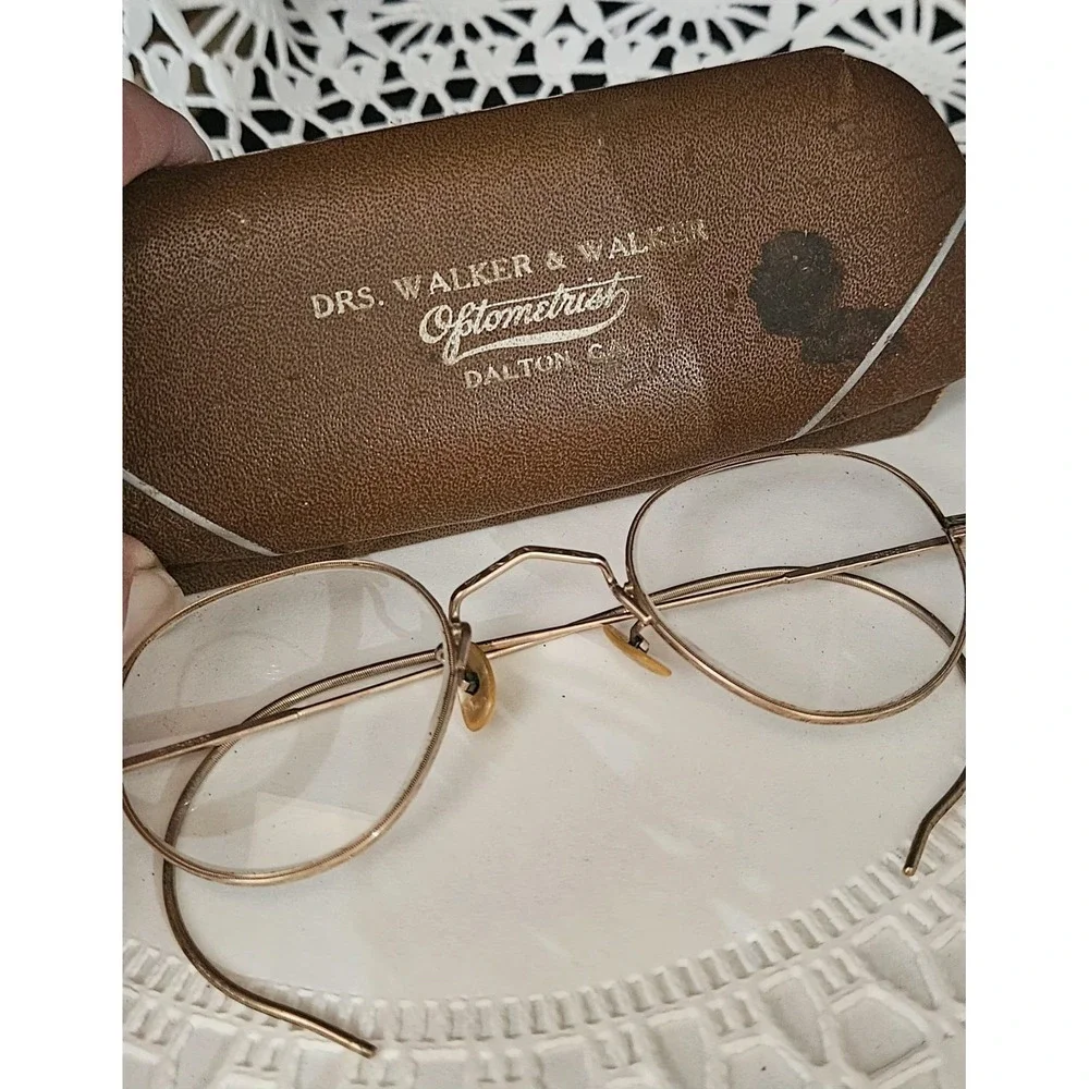 Antique 12K Gold Filled Spectacles Eye Glasses W Case